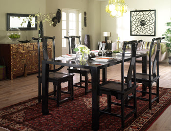 Oriental black lacquer dining table
