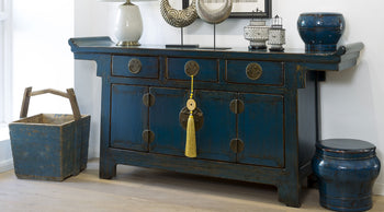 Classic Blue Chinese Altar Cabinet