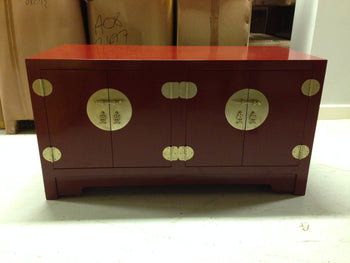 Red Lacquer Chinese Cabinet