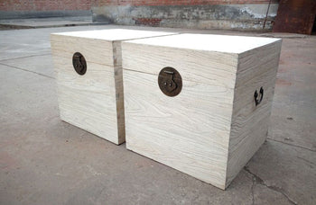 Elm Wood Blanket Boxes