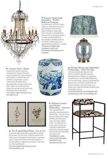 Blue and White Ceramic Stool