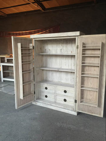 Large Kitchen Cabinet in Reclaimed Elm Wood