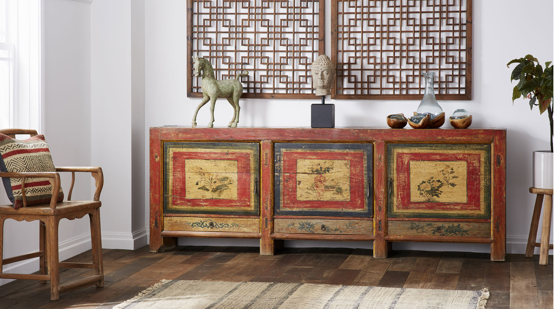 Large Painted Sideboard from Qinghai Province