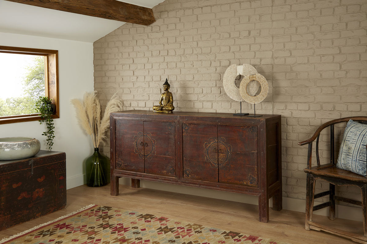 Painted Antique Walnut Sideboard