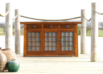 glass panelled sideboard