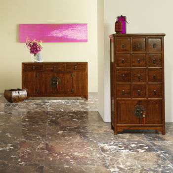 Ming Sideboard and Apothecary Cabinet