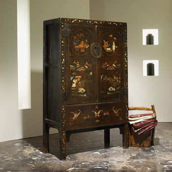 Painted Antique Chinese Shanxi Armoire