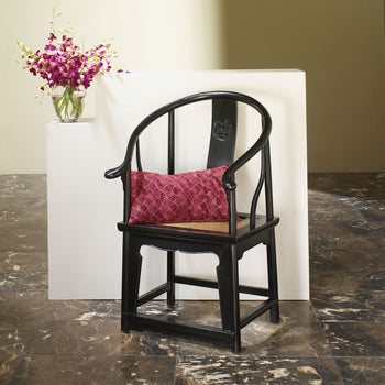 black lacquer horseshoe armchair