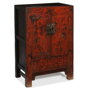 Antique Red Painted Shanxi Side Cabinet