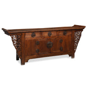 Chinese Antique Altar Cabinet with Carved Spandrels