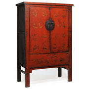 Red Lacquer Antique Shanxi Cabinet with Gold Decoration