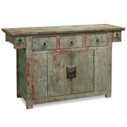 Chinese Antique Distressed Pale Blue Sideboard