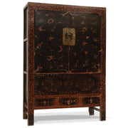 Black Lacquer Shanxi Cabinet with Butterflies