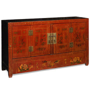 Antique Dongbei Red Decorative Sideboard