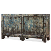 Two Door Crackled Blue Lacquer Sideboard