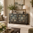 Crackled Blue Panelled Double Cabinet