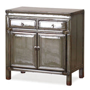 Grey Lacquer Two Door Storage Cabinet