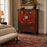 Red Lacquer Qinghai Armoire with Curio Paintings