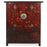 Red Lacquer Qinghai Armoire with Curio Paintings