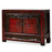 Red Lacquer Gansu Cabinet with Floral Decoration