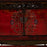 Red Lacquer Gansu Cabinet with Floral Decoration