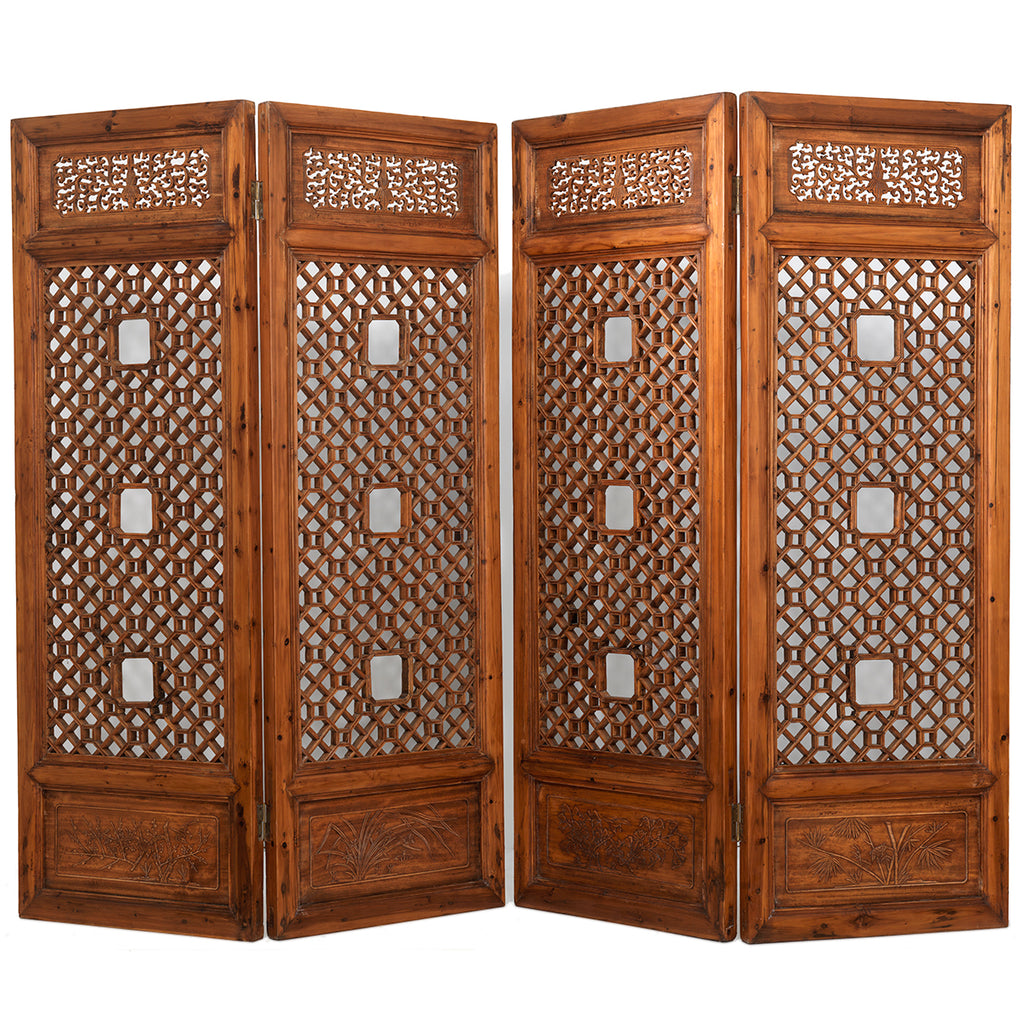 Four Seasons Antique Carved Screen — Shimu
