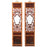 Pair of Tall Lattice Window Panels, Natural and Red