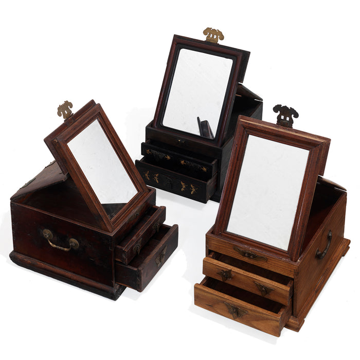 Wooden Jewellery Box With Drawers Medium Glass Top Wooden