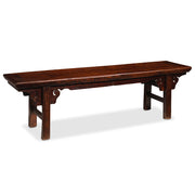 Antique Elm Bench With Cloud Head Spandrels