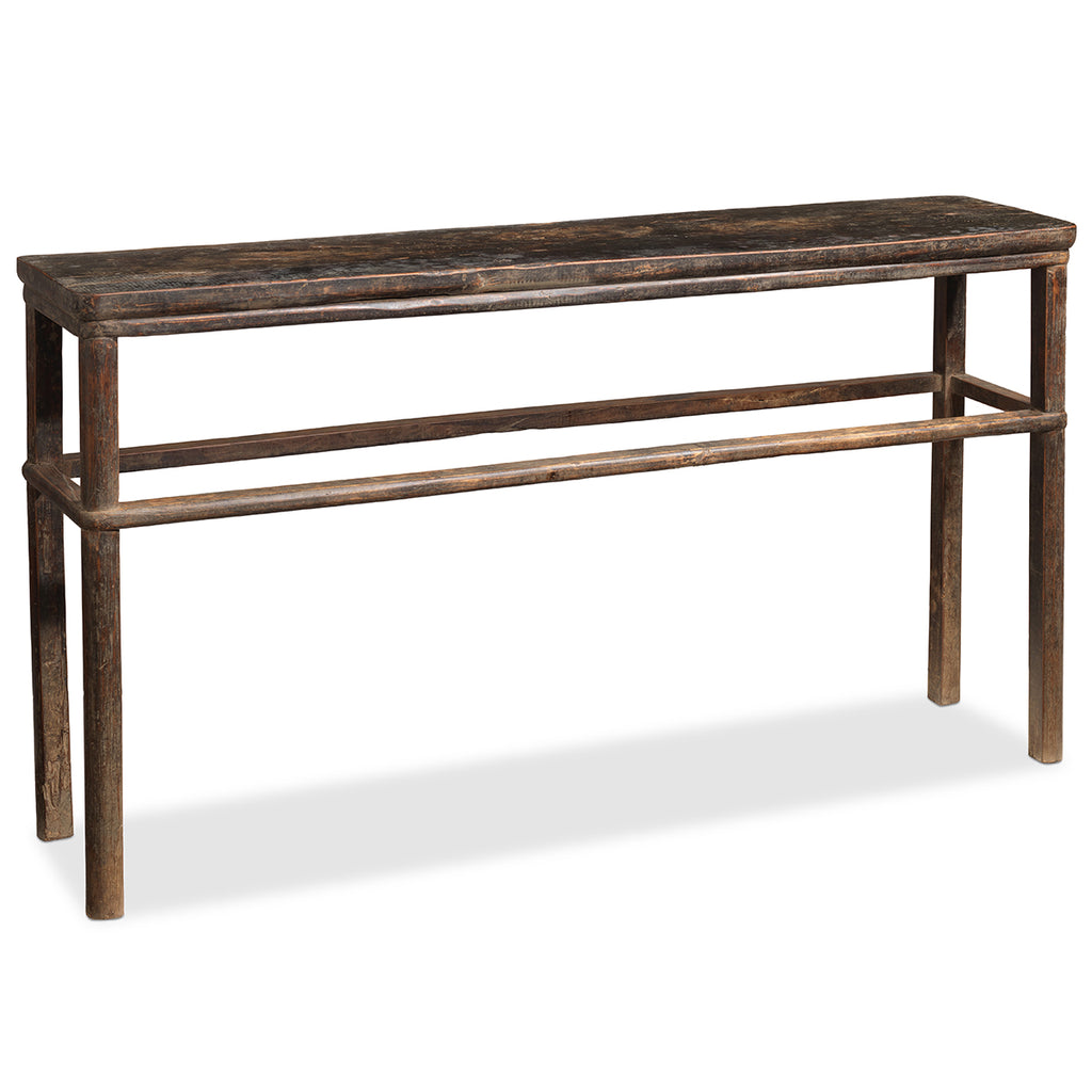 Strait Table Straight Legged Walnut Console Table — Shimu