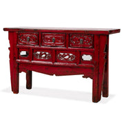 Red Lacquer Carved Altar Table