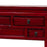 Red Lacquer Five Drawer Console Table
