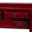 Red Lacquer Five Drawer Console Table