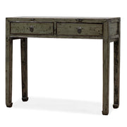 Two Drawer Grey Lacquer Table