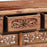 Carved Antique Chinese Kang Table with Drawers