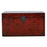 Red Lacquer Blanket Chest with Floral Pattern