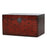 Red Lacquer Blanket Chest with Floral Pattern