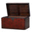 Red Lacquer Blanket Chest with Floral Pattern