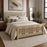 Country Lattice Bed in reclaimed elm wood, natural finish