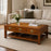 Carved Oriental Coffee Table, Warm Elm