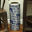 Umbrella Stand, White And Blue with Elephants