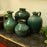 Green ceramic storage jars
