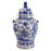 Blue and White Temple Jar, Birds and Flowers