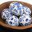 Blue and White Porcelain Balls, Set of Six