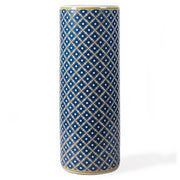 Umbrella Stand, Blue and White with Geometric Pattern