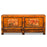 Chinese Orange Lacquer Sideboard with Flowers