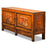 Chinese Orange Lacquer Sideboard with Flowers