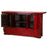 Red Lacquer Sideboard with Carved Spandrels