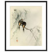 Chinese Painting Swallows on Willow Tree