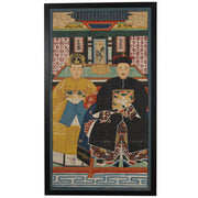 Chinese Ancestor Painting, Couple in Yellow and Black